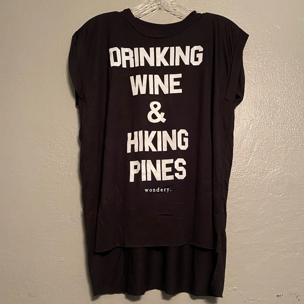 NWT Wondery Hiking Pines Drinking Wine Tank Top